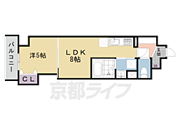 CloverResidence京都西大路 1LDKの間取図画像