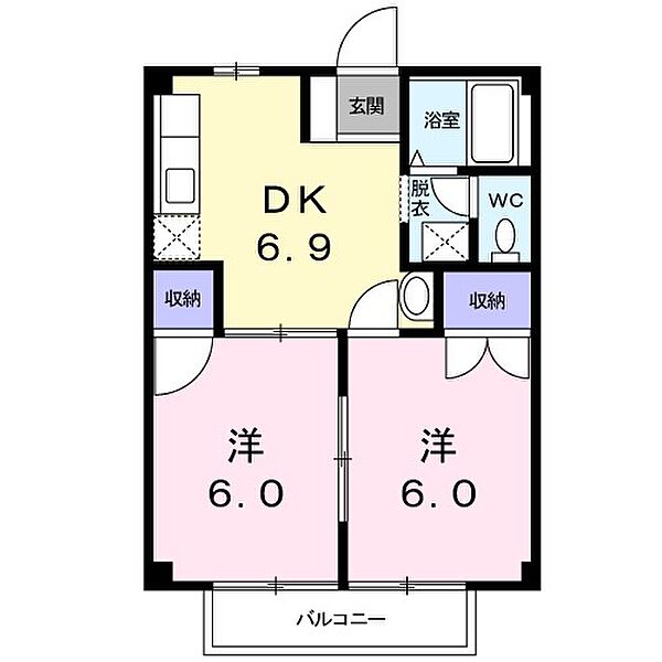 アクティブ鈴木 203｜茨城県日立市東金沢町３丁目(賃貸アパート2DK・2階・40.04㎡)の写真 その2