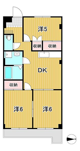 マーメイド 302｜茨城県高萩市有明町３丁目(賃貸マンション3DK・3階・59.50㎡)の写真 その2