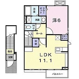 コンフォートヴィラ 1LDKの間取図画像