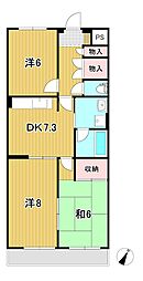 ヴァンヴェールK 3DKの間取図画像