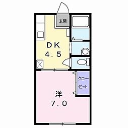 シャトーフジ 1DKの間取図画像