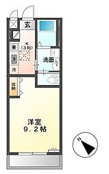 サン・リバレイン 1Kの間取図画像