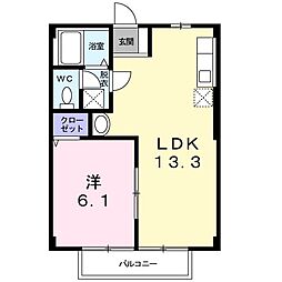 ロイヤルヒルズ 1LDKの間取図画像