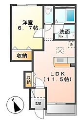 クレアトゥール千石 1LDKの間取図画像