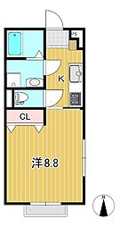 プリマヴェーラ 1Kの間取図画像