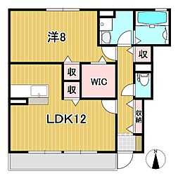 エスタシオンA 1LDKの間取図画像