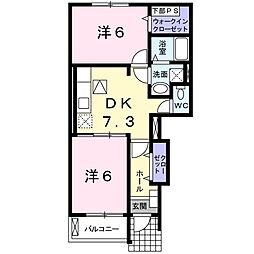 アストランスM 2DKの間取図画像