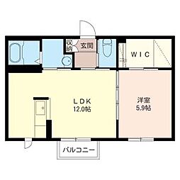 メゾンカリテ 1LDKの間取図画像