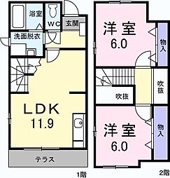 マイネS3 2LDKの間取図画像