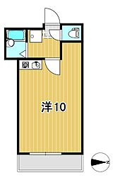 パレロワイヤル ワンルームの間取図画像