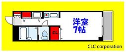 東京メトロ東西線 葛西駅 徒歩8分の賃貸マンション 2階1Kの間取り