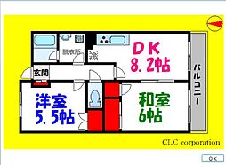 東京メトロ東西線 葛西駅 徒歩16分の賃貸マンション 4階2DKの間取り
