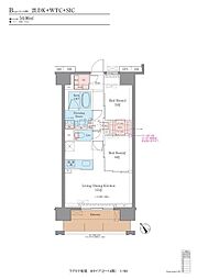LUXENA船堀 3階2LDKの間取り