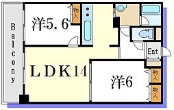イリップス船堀 2LDKの間取図画像