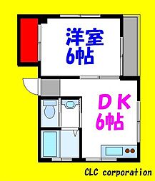 ピュアハウスSS-8 1DKの間取図画像
