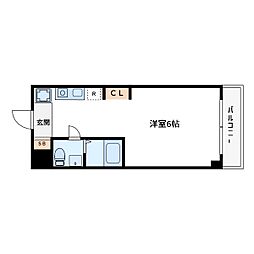 ピア1 ワンルームの間取図画像