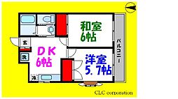 フローラレジデンス 2DKの間取図画像
