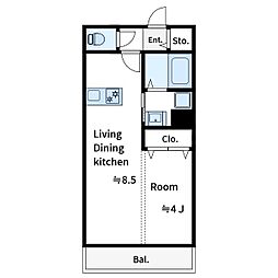 ラ・ソレイユ瑠璃 1LDKの間取図画像