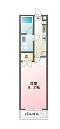 第2ピアノ 1Kの間取図画像