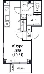 リブリ・清澄白河 1階ワンルームの間取り