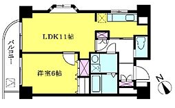 都営新宿線 西大島駅 徒歩10分の賃貸マンション 10階1LDKの間取り