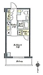 プライムメゾン両国 2階1Kの間取り