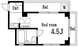 リバーサイド平井 3階ワンルームの間取り