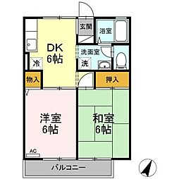 東武伊勢崎線 曳舟駅 徒歩8分の賃貸アパート 1階2DKの間取り