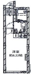 B.E.GRAND清澄白河 1Kの間取図画像