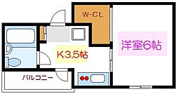 クレストコート小島 1Kの間取図画像