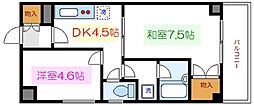 加賀見コート 2Kの間取図画像