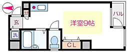セブンフラット ワンルームの間取図画像