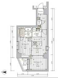 ミライズ錦糸町マーロ 2DKの間取図画像