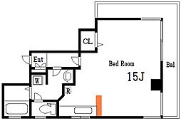 COVO三本マンション ワンルームの間取図画像
