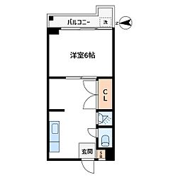 トダカ深川コーポ 1Kの間取図画像