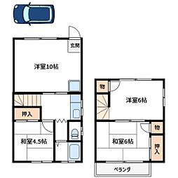 渡辺方貸家 4Kの間取り