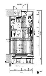 メインステージ北千住IV 7階1Kの間取り