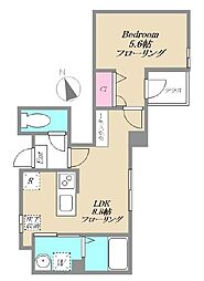 東武伊勢崎線 牛田駅 徒歩6分の賃貸アパート 1階1LDKの間取り