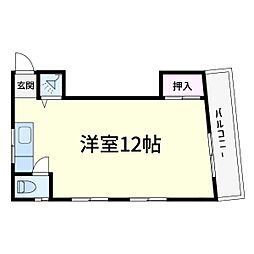 大栄コーポ ワンルームの間取図画像