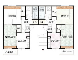 パーシモンヒル1 2DKの間取図画像