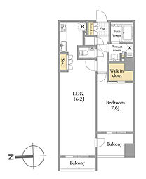 レグノ・グランデ一番町タワー 1LDKの間取図画像