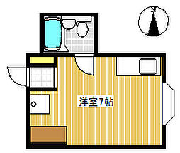 マナヅルビル 2階ワンルームの間取り