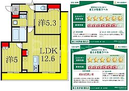 シャルマン柏の葉 2階2LDKの間取り