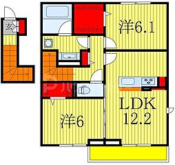 ソラーナ　フェリス 2階2LDKの間取り