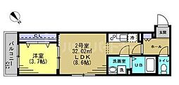 KS Residence 2階1LDKの間取り