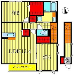 グレイスヒル 2LDKの間取図画像