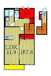 クレール流山おおたかの森 1SLDKの間取図画像