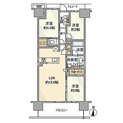 オハナ柏たなかパークフロント 3LDKの間取図画像
