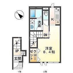 ヴィータ 1Kの間取図画像